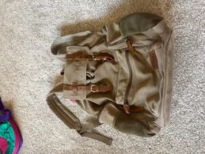 Wowbox canvas and leather trimmed rucksack backpack